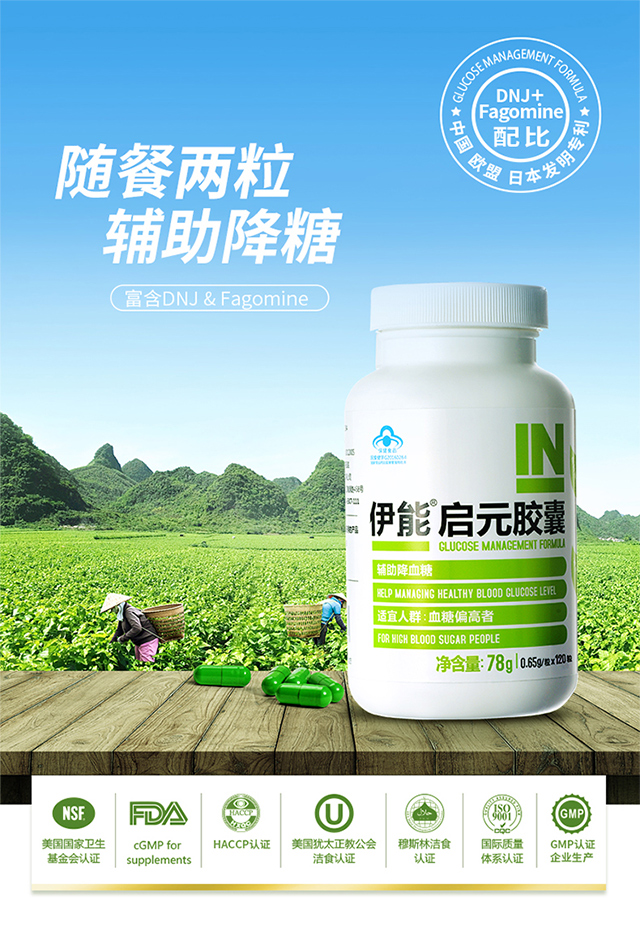 伊能启元胶囊-辅助降血糖-桑叶,苦瓜提取物-糖尿病适用保健食品